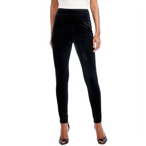 INC International Concepts Pants Womens Petite‎ PM Black Velvet Mid Rise Skinny